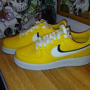 Nike Women's Bright Yellow and White Sneakers